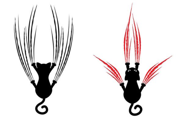 Download Black Cat Silhouette with Scratches - Scratches Collection